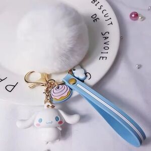 Cinnamoroll Keychain with Pom Pom
